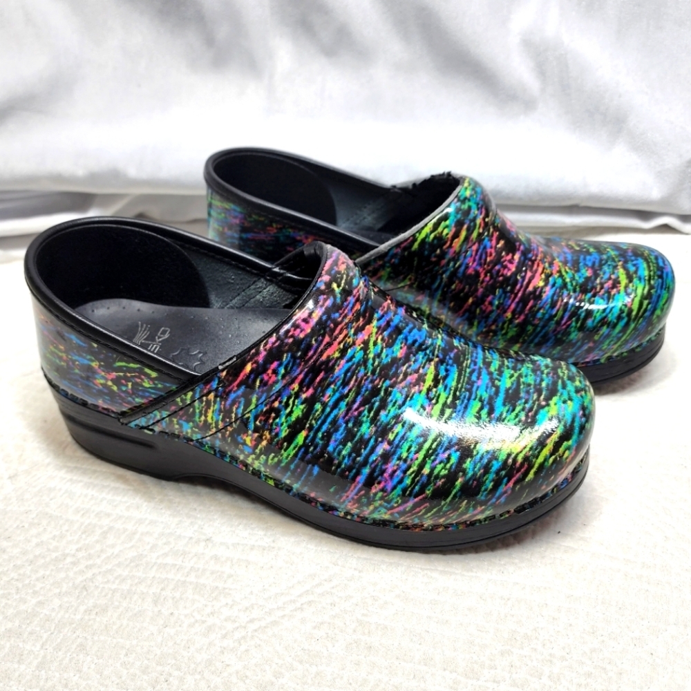 Dansko Neon Mulitcolored Clogs Size EU 38